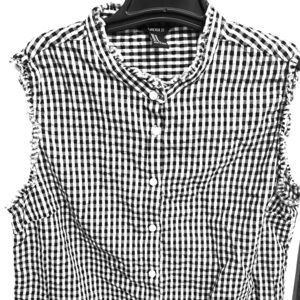 Black and white summer shirt cropped
